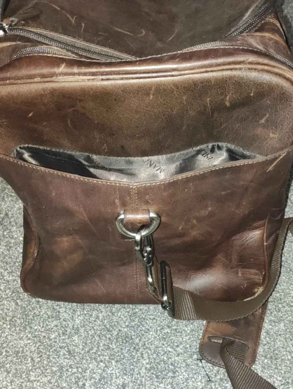 Mancini Brown Leather Bag